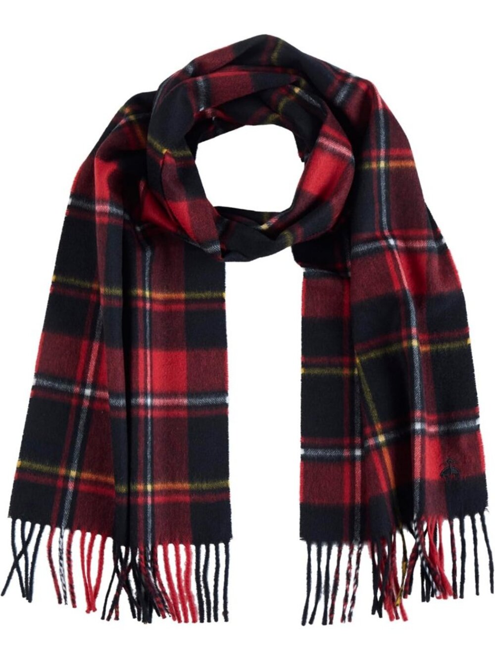 Luxury Wool Cashmere Woven Scarf with Twisted Fringe - Men's Winter Accessory